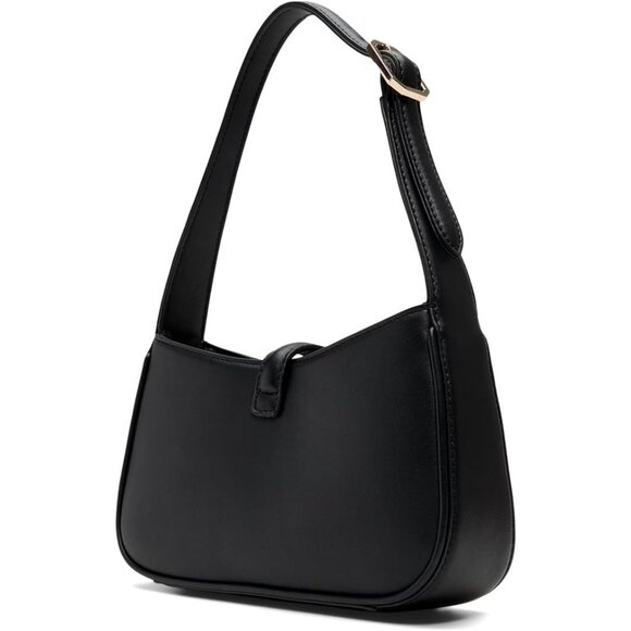 Aubrielax Black Women's Adjustable Leather Handbag with Secure Zipper Closure - Picture 2 of 3